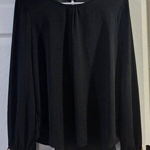 Women's Silky Black Top with Gold Cuffs